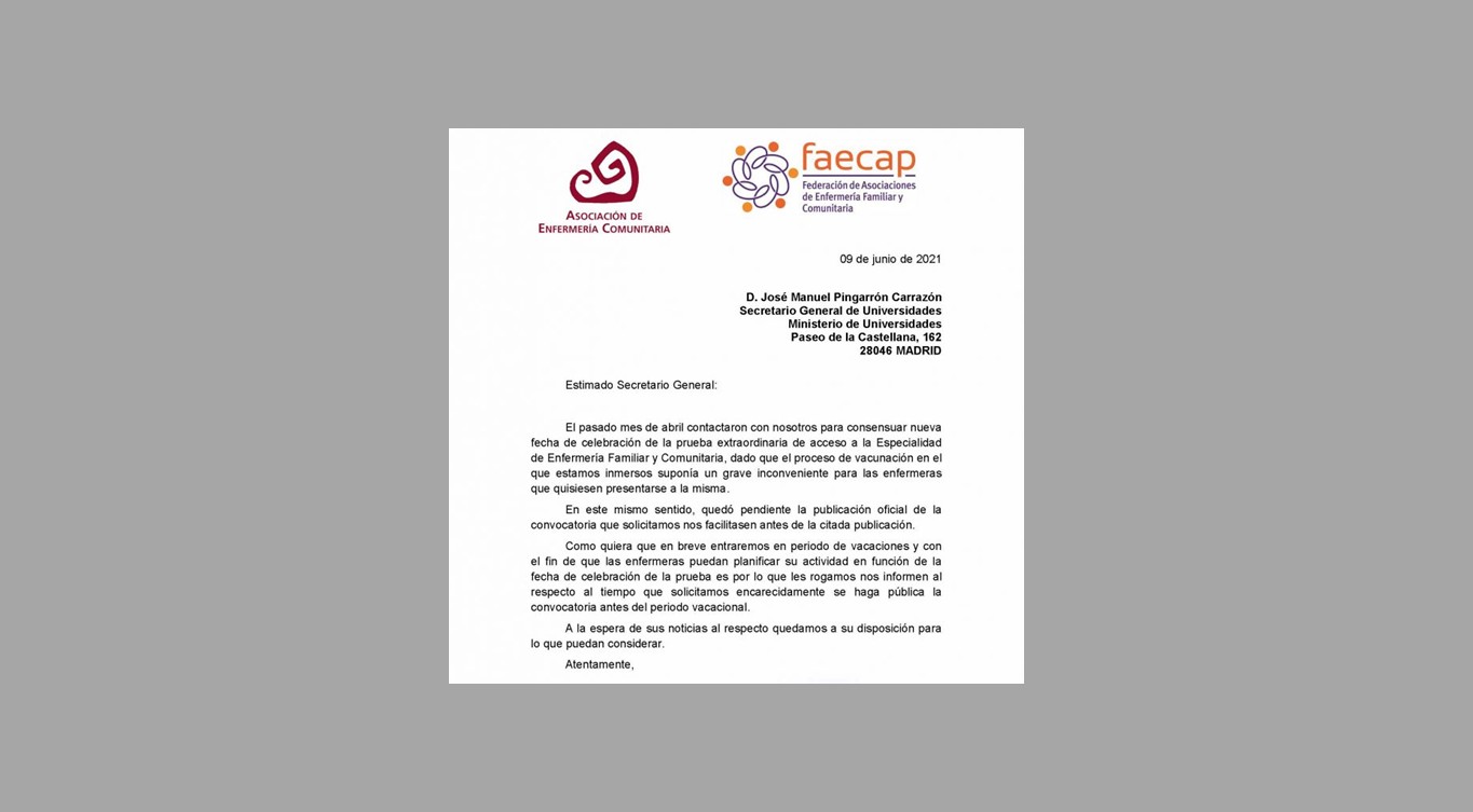 Carta de FAECAP y AEC al Ministerio de Universidades